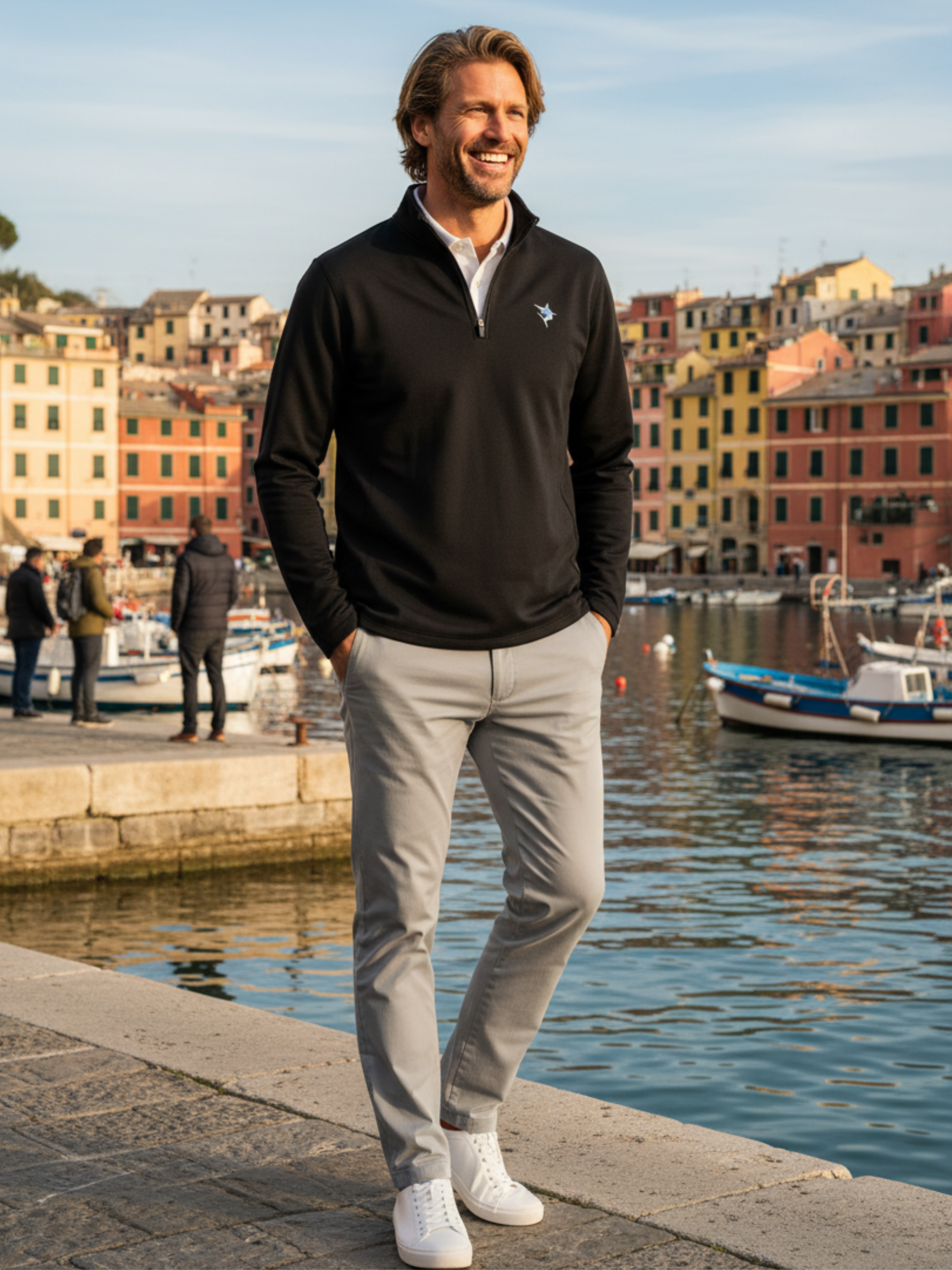 Montauk Quarter Zip Midweight Comfort | Black