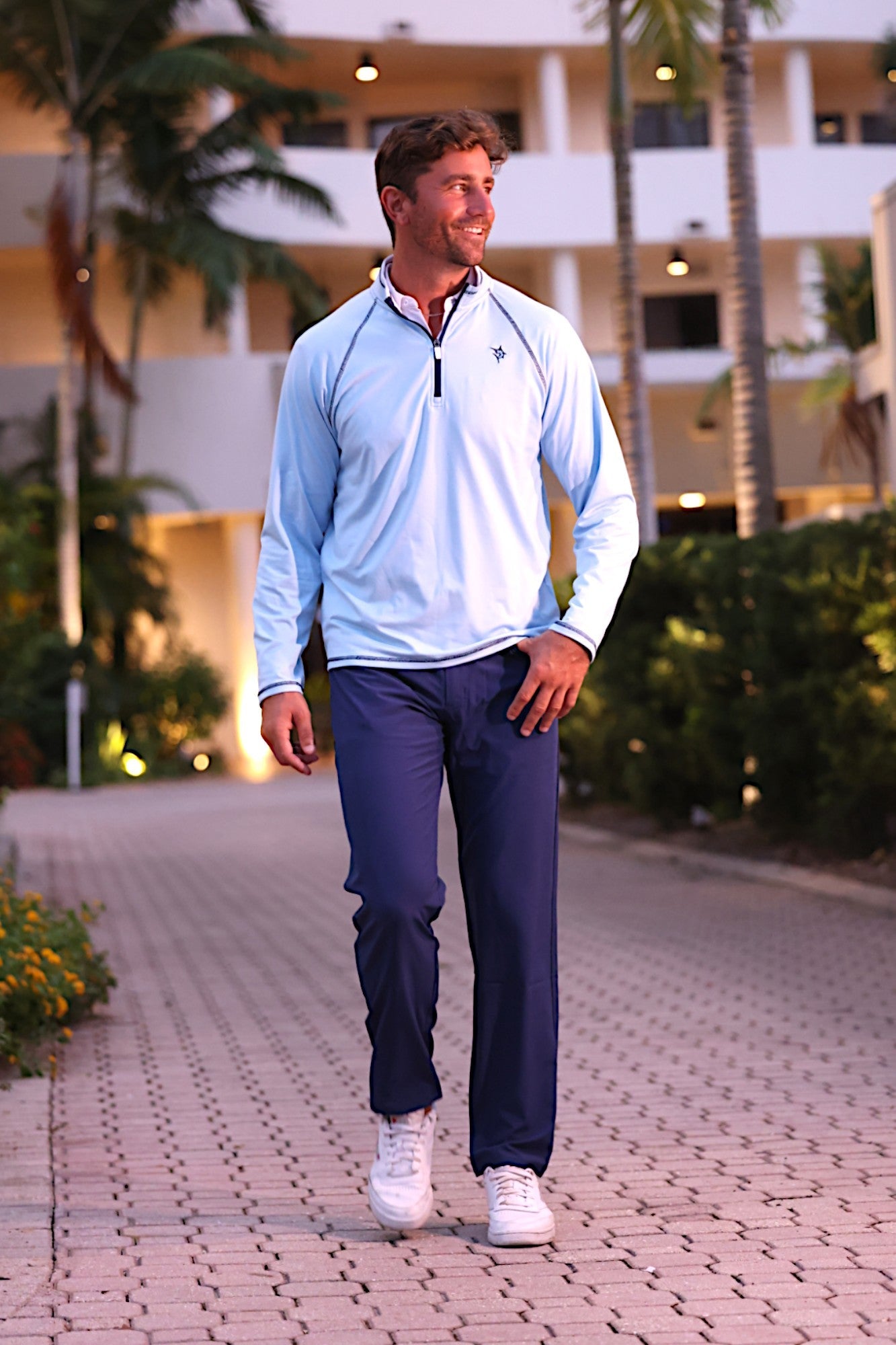 New Harbor Quarter Zip Effortless Comfort | Pale Blue