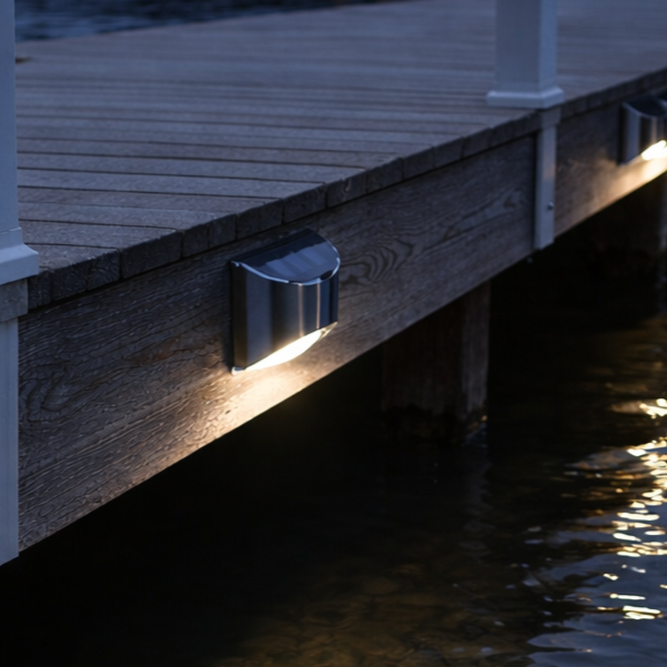 LED Dock & Deck Side Mount Lights | Solar Powered Light (2-Pack)