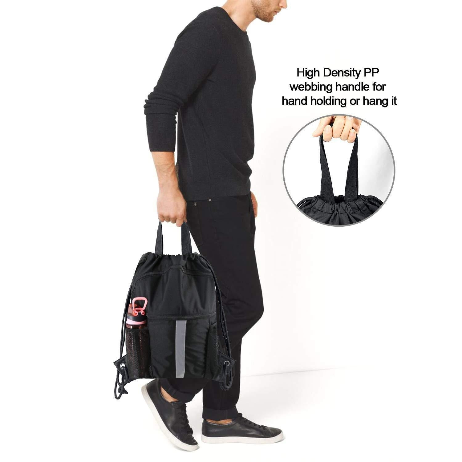 Drawstring Backpack with Shoe Compartment | Large