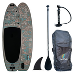 GrandSol Oasis Pack 11’ 4” Inflatable Paddle Board + Paddle, Pump, Detachable Fin, & Carrying Case