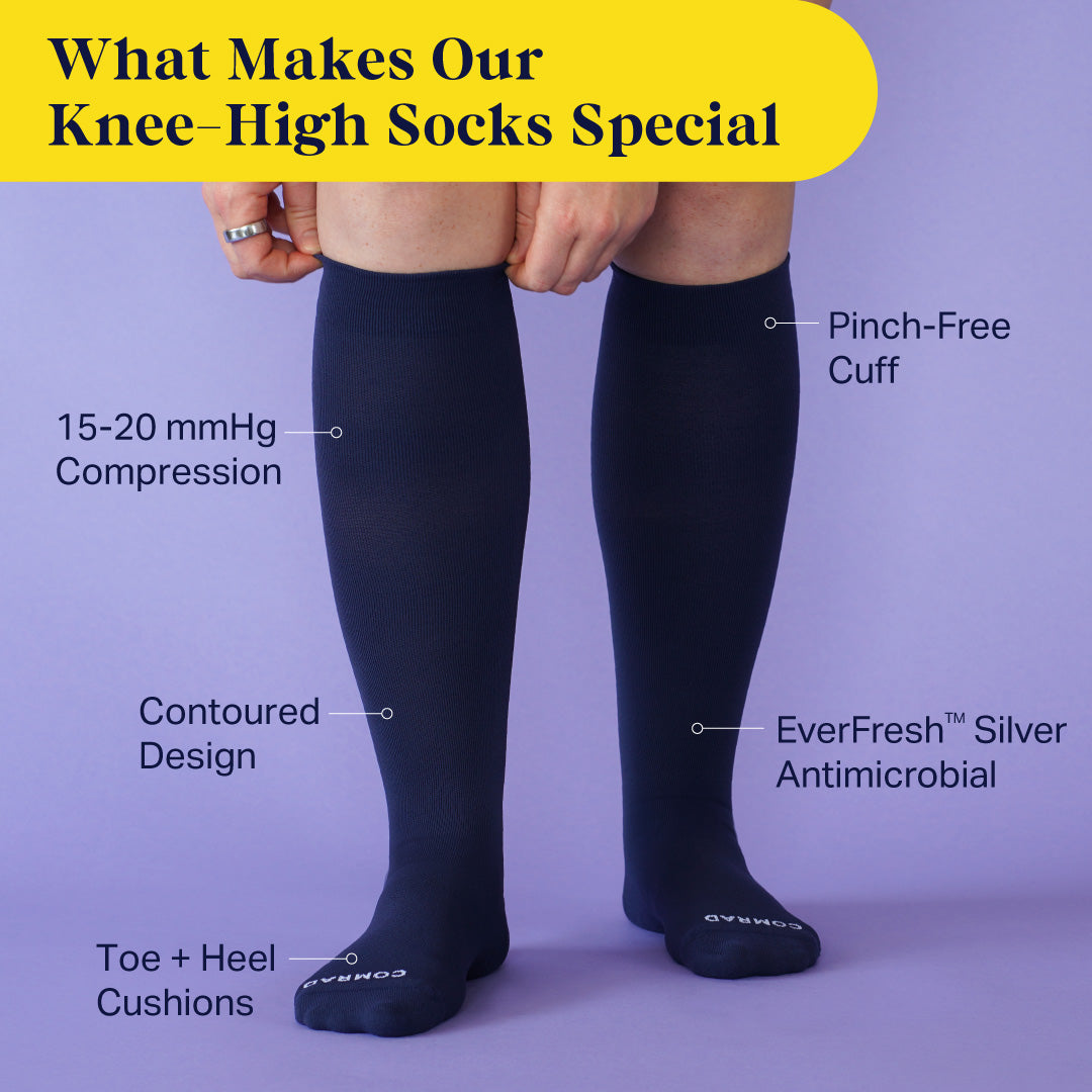 Knee-High Compression Socks | Solid Navy