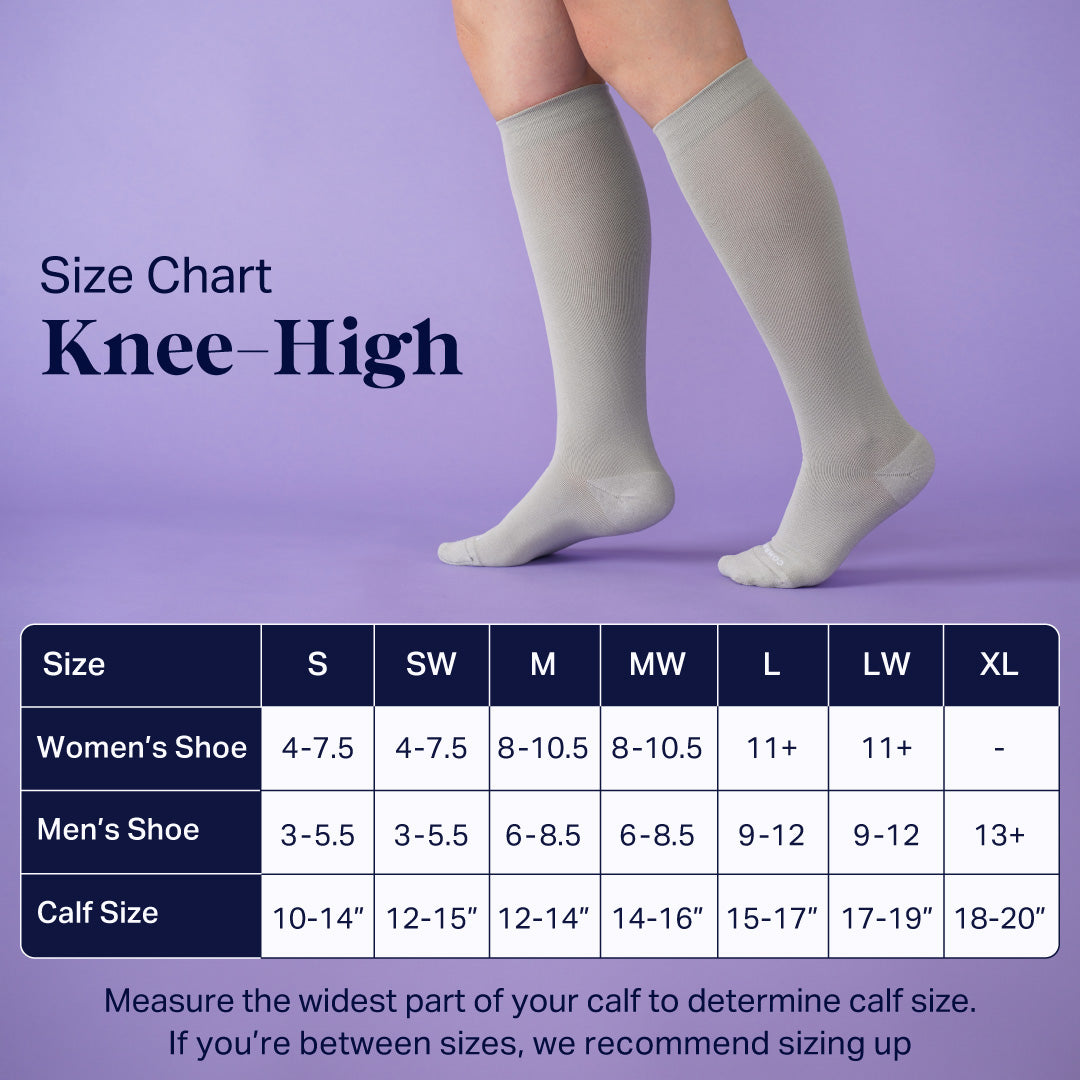 Knee-High Compression Socks | Solid White