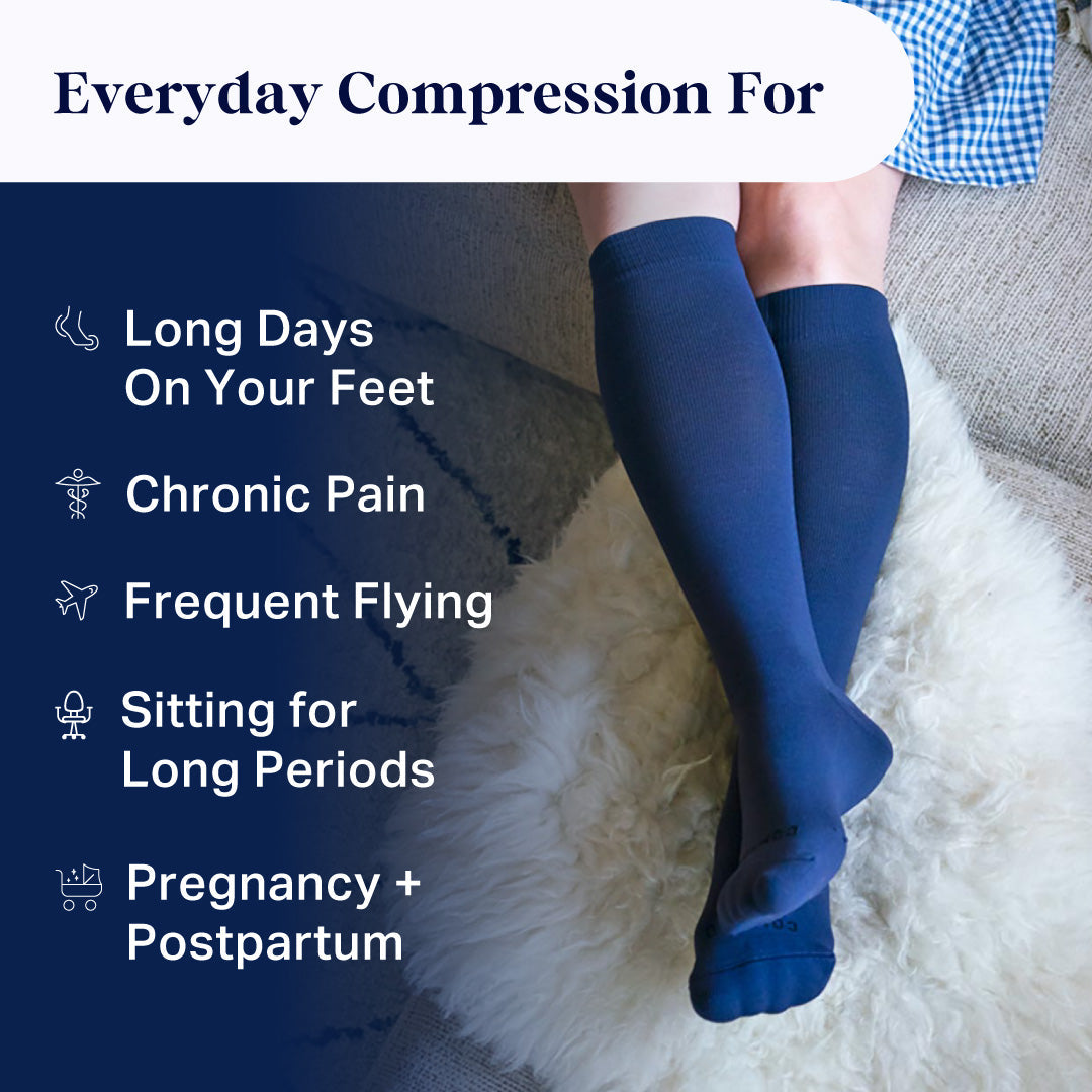 Knee-High Compression Socks | Solid White