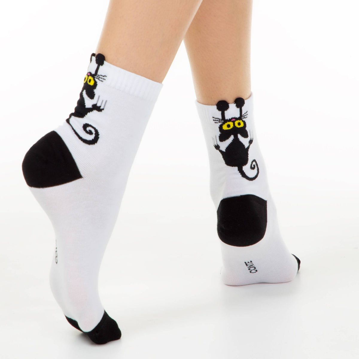Cotton Socks Conte Classic 233 | Picot "Black Cat"