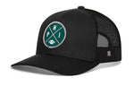 Philadelphia Trucker Hat  |  Black PHI X Football Snapback