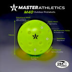 Master Athletics M40 Outdoor Pickleball Ball | 6 Pack of Balls