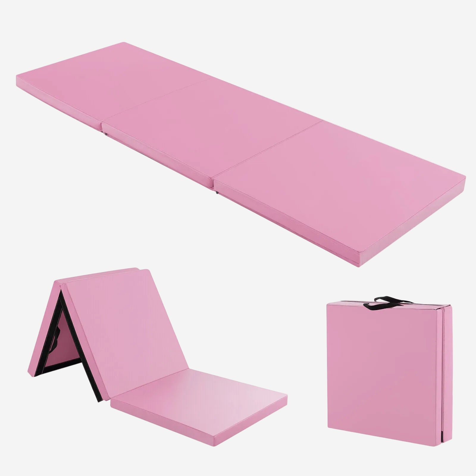 Tri-Fold Gym Mat with Handles and Removable Zippered Cover | 6' x 2'