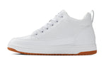 CALTO Q272 2” Taller (White & Gum Sole) | Elevated Leatherette Micro-Perforated Sneakers