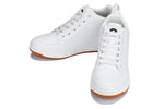 CALTO Q272 2” Taller (White & Gum Sole) | Elevated Leatherette Micro-Perforated Sneakers