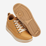 CALTO Q274 2 Inches Taller (Camel Brown & Gum Sole) | Elevated Leatherette Micro-Perforated Sneakers