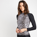 Women's Long Sleeve Rash Guard Leopard | R5703