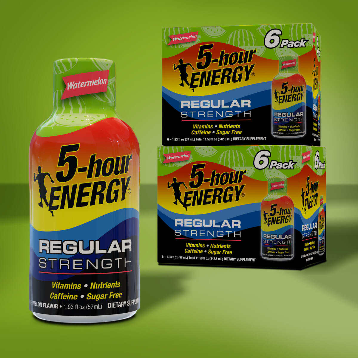 24 Pack 5-hour ENERGY Regular Strength Shots | Watermelon Flavor 1.93 Fl Oz