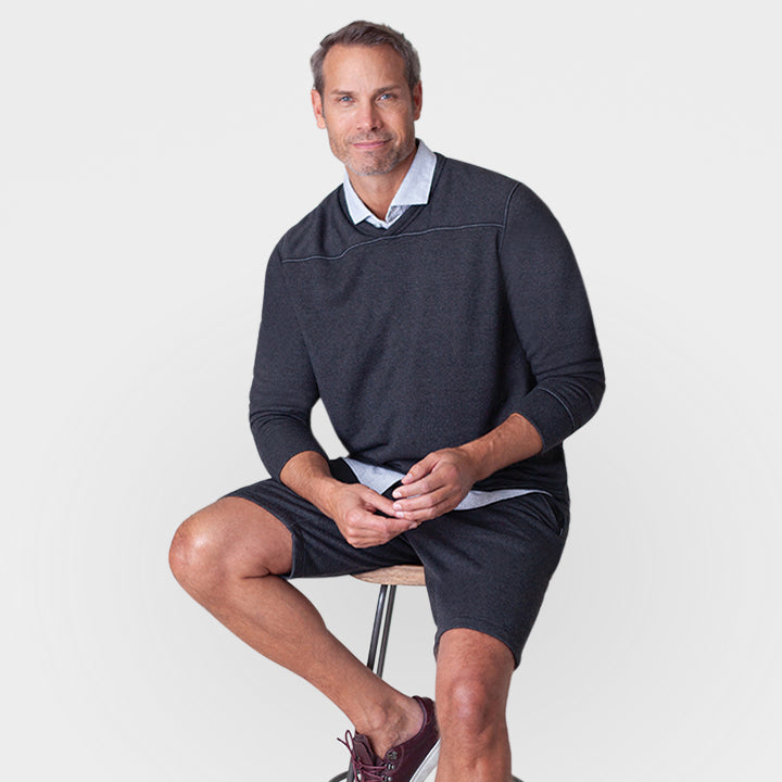 Rugvee Pullover V-Neck Sweatshirt | Charcoal Grey
