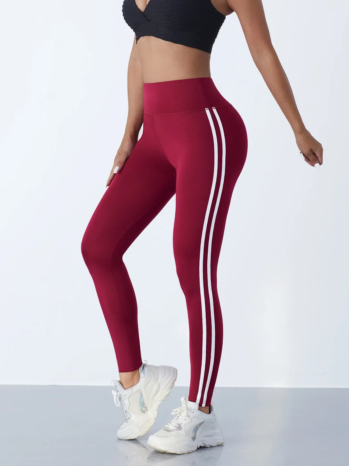 Women's Striped Yoga Leggings | Slim Fit Sports Pants