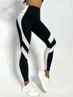 Two-Tone Yoga Leggings Tummy Control Sports Tights