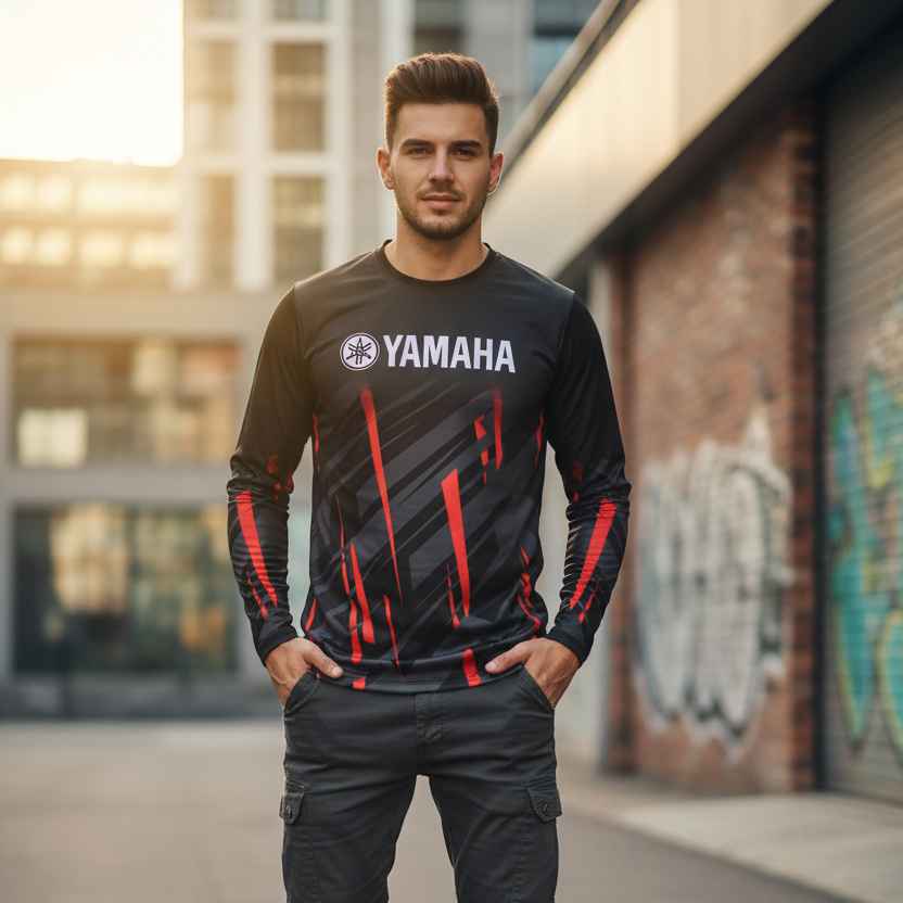 2026 Yamaha Design New Racing Cycling Suit | Men’s Off-Road Motorcycle Long Sleeved Loose Jersey