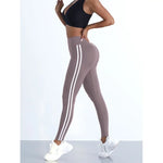 Women's Striped Yoga Leggings | Slim Fit Sports Pants