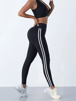 Women's Striped Yoga Leggings | Slim Fit Sports Pants