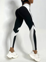 Two-Tone Yoga Leggings Tummy Control Sports Tights