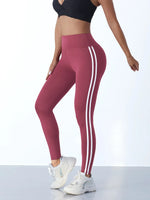 Women's Striped Yoga Leggings | Slim Fit Sports Pants