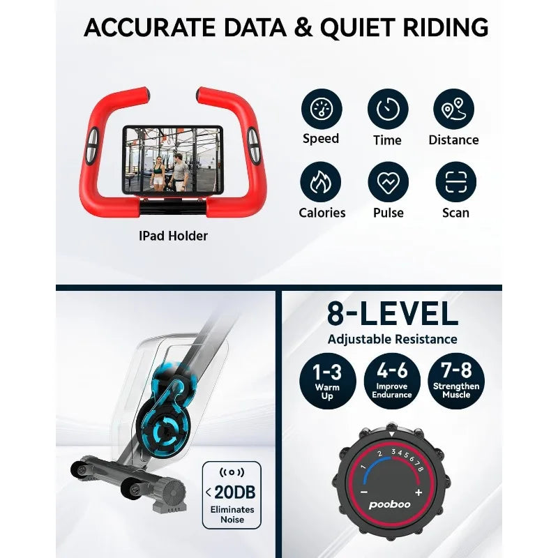 Pooboo Folding Exercise Bike | Magnetic X-Bike