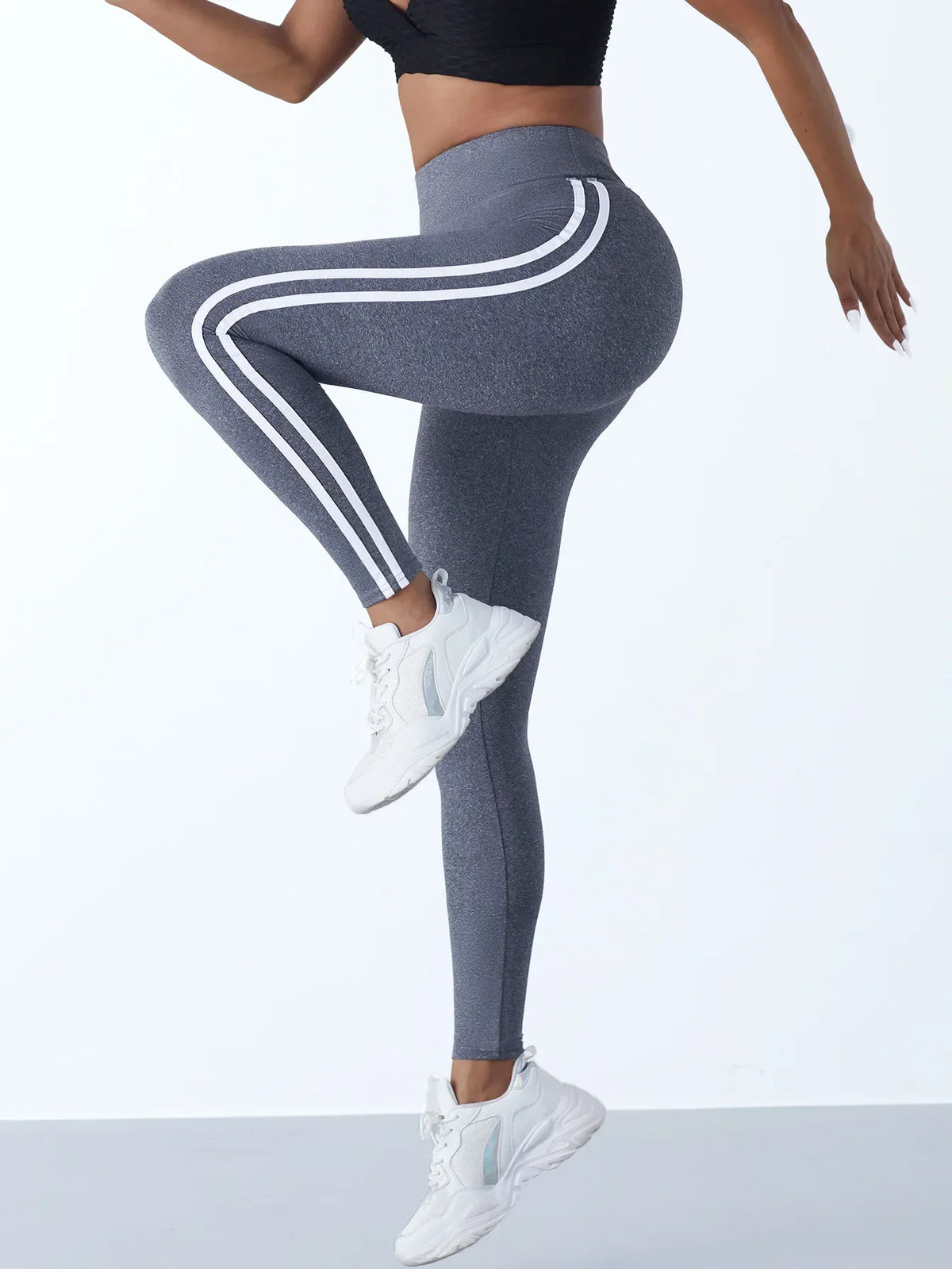 Women's Striped Yoga Leggings | Slim Fit Sports Pants