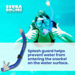 Scuba Diving Comocean Free Dive Semi Dry Silicone J Snorkel w/ Splash Guard