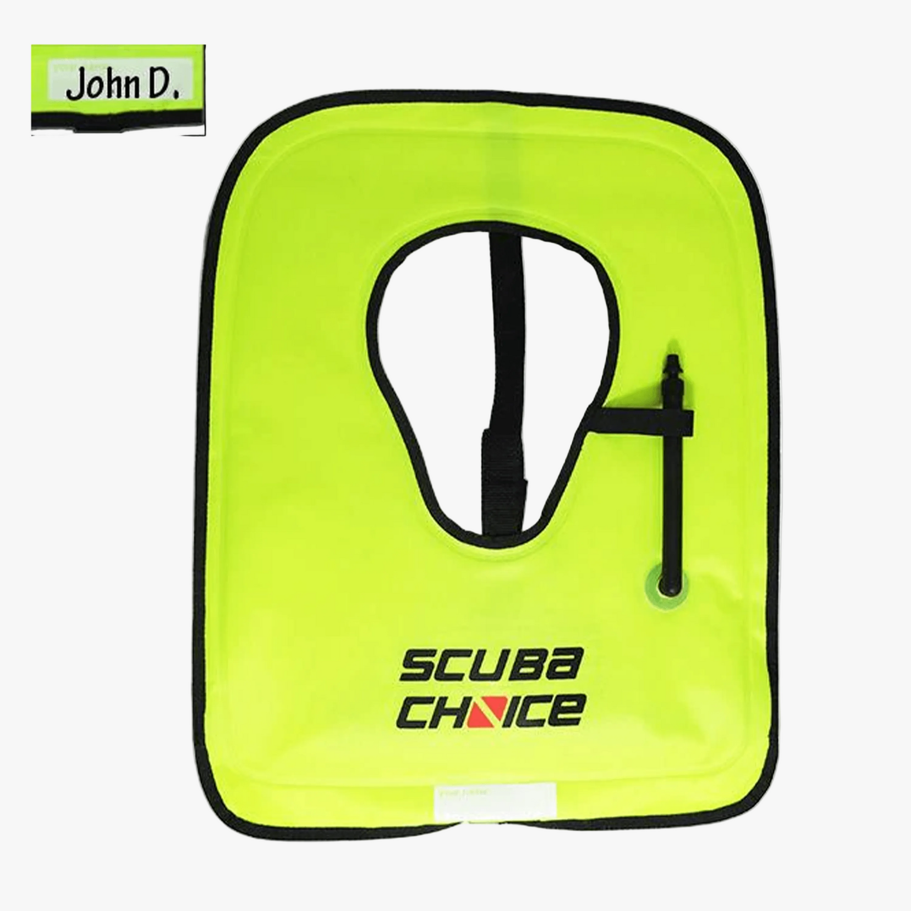 Scuba Choice Adult Neon Yellow Snorkel Vest with Name Box | Large