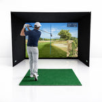 SimBox Golf Simulator Enclosure Pro + Impact Screen & Frame with Side Barriers