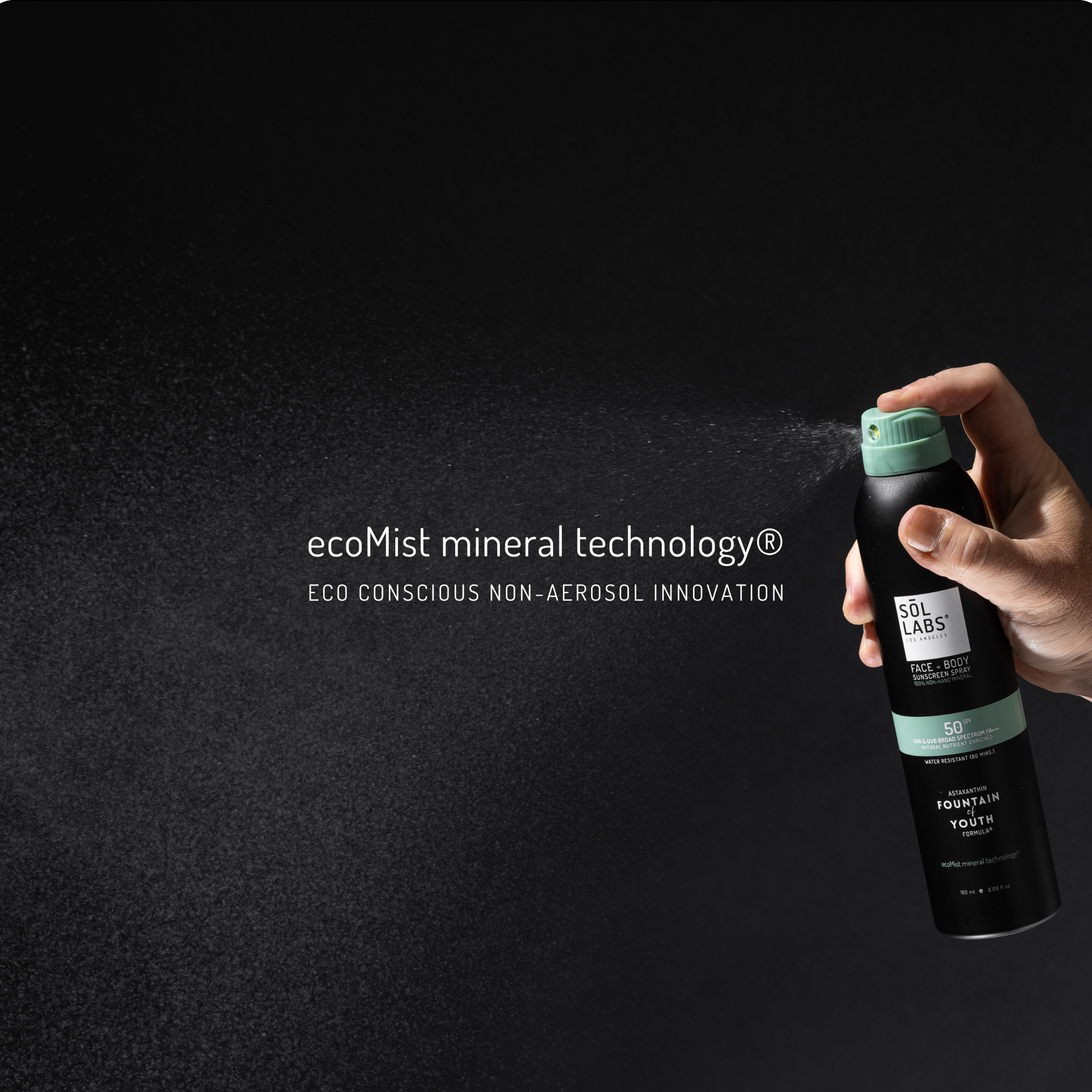 SOL LABS® Natural Mineral SPF 50 Sheer Mist | Broad Spectrum UVA/UVB Protection & Hydrating Formula