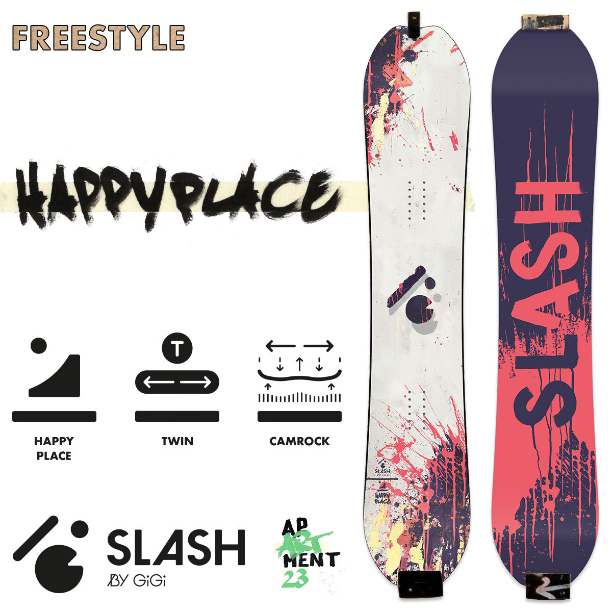 Slash by GiGi Happy Place Snowboard | Blank (TopArt)