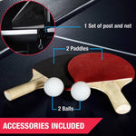 Blue Ping Pong Table Tennis Set with Net 2 Balls and 2 Paddles | Official Size