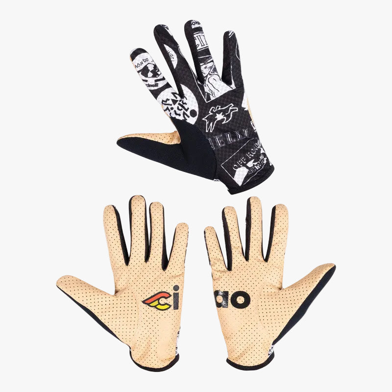 Cinelli Supercorsa Long FInger Cycling Gloves | Black/White Cinelli Pattern