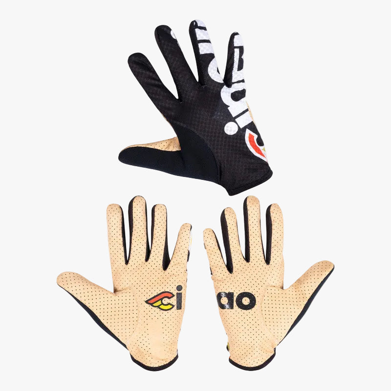 Cinelli Supercorsa Long FInger Cycling Gloves | Black/Cinelli Logo