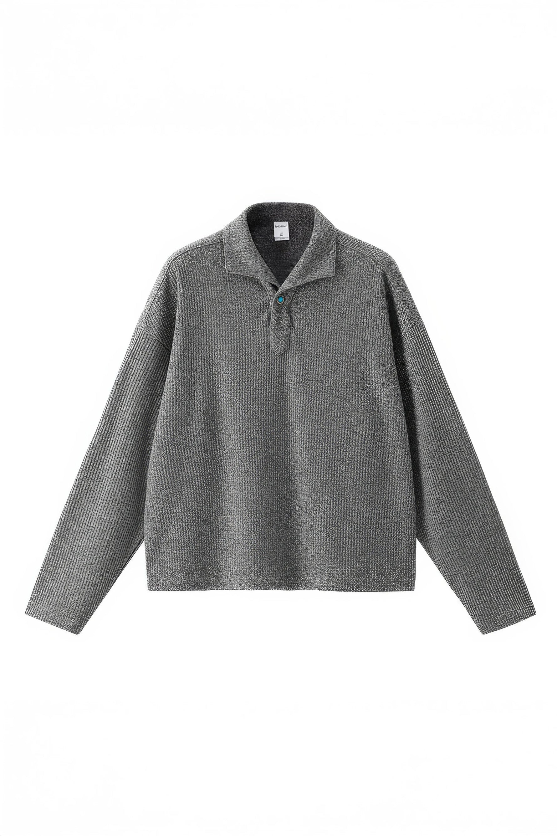 Vintage Italian Polo Shirt with Long Sleeve and Classic Collar | Loose Fit