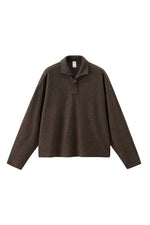 Vintage Italian Polo Shirt with Long Sleeve and Classic Collar | Loose Fit