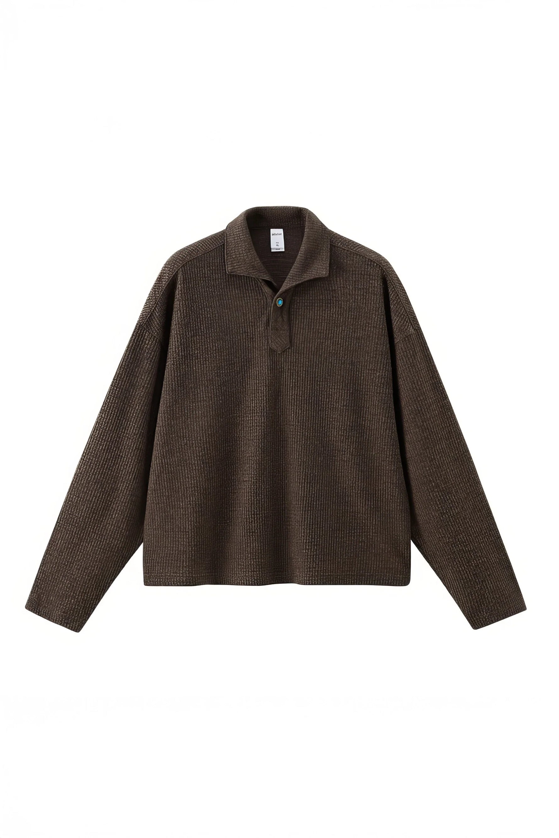 Vintage Italian Polo Shirt with Long Sleeve and Classic Collar | Loose Fit