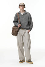 Vintage Italian Polo Shirt with Long Sleeve and Classic Collar | Loose Fit