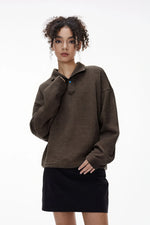 Vintage Italian Polo Shirt with Long Sleeve and Classic Collar | Loose Fit