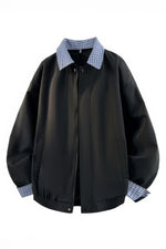 Checked Pattern Work Bomber Jacket