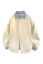 Checked Pattern Work Bomber Jacket