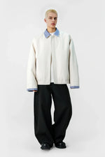 Checked Pattern Work Bomber Jacket