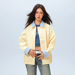 Checked Pattern Work Bomber Jacket