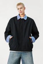 Checked Pattern Work Bomber Jacket