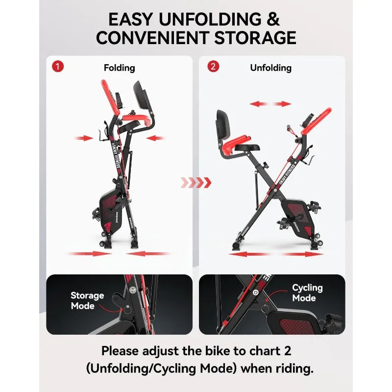 Pooboo Folding Exercise Bike | Magnetic X-Bike