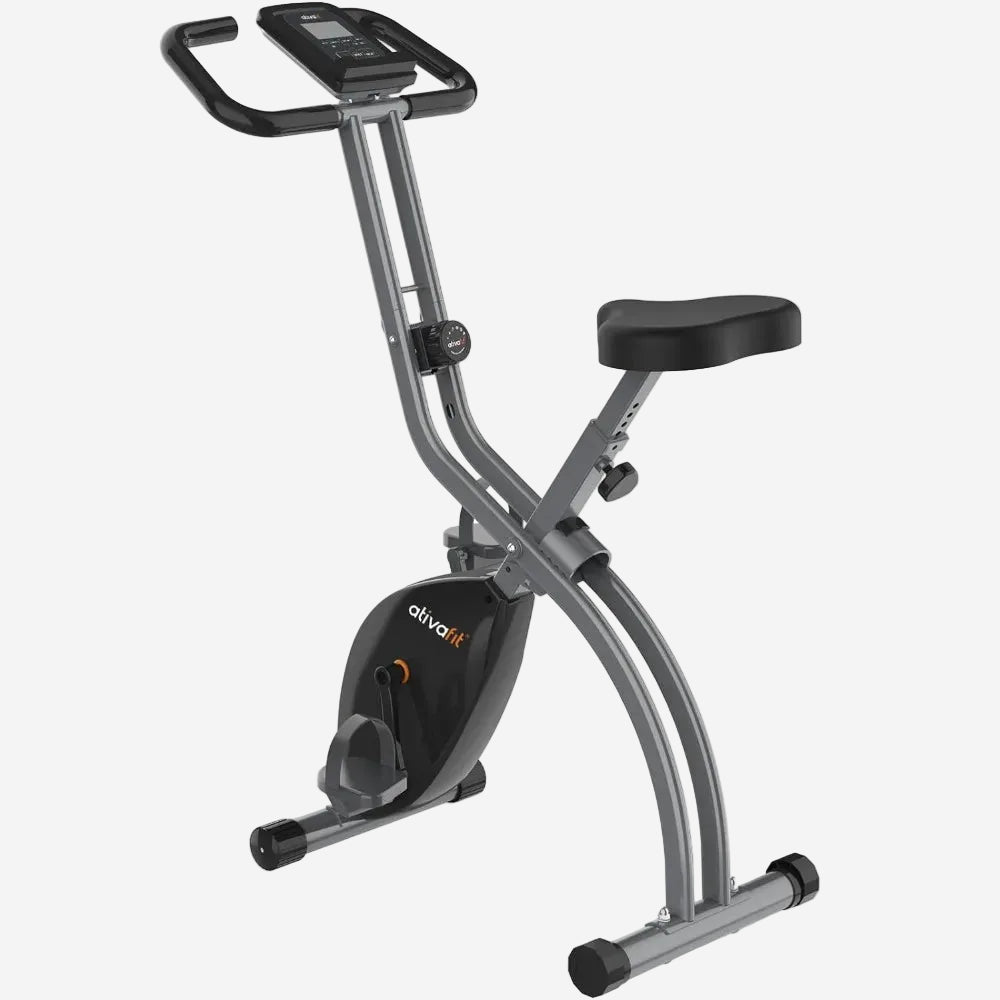 Exercise Foldable Fitness Indoor Stationary Bike | Magnetic 3-in-1