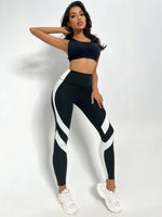 Two-Tone Yoga Leggings Tummy Control Sports Tights
