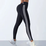 Women's Striped Yoga Leggings | Slim Fit Sports Pants