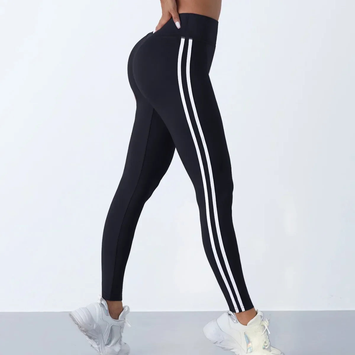 Women's Striped Yoga Leggings | Slim Fit Sports Pants